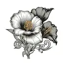 California poppy flower tattoo design combining musical notes tattoo design idea