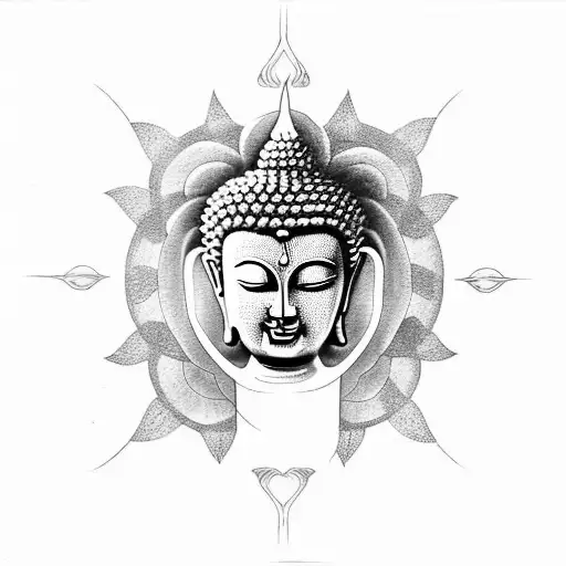 Buddha with chakras tattoo design idea