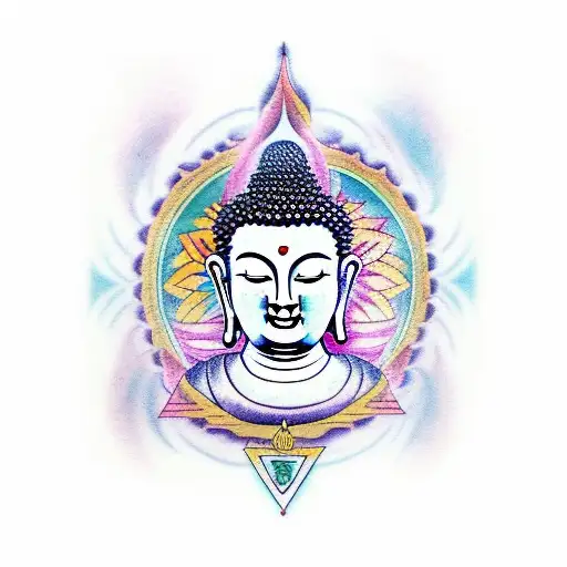 Buddha with chakras tattoo design idea