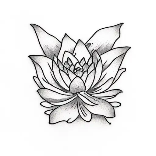 Byakko tattoo with a lotus flower tattoo design idea