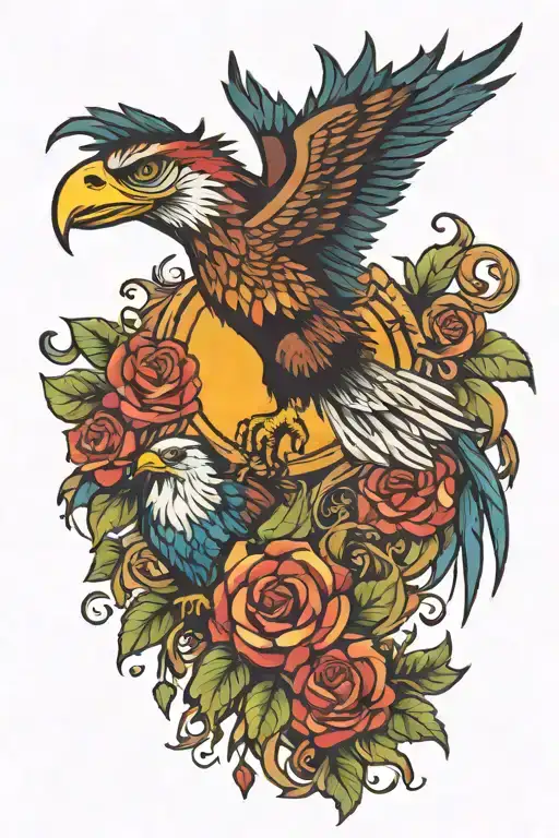 mexican eagle and day of the seed m dead tree tattoo design idea