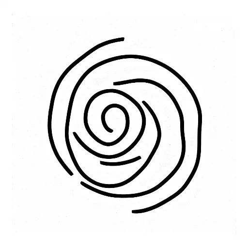 star with longer swirly line tattoo design idea