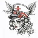 Nurse hat tattoo design idea
