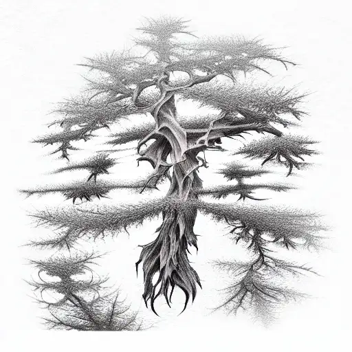 Cypress tree tattoo design idea