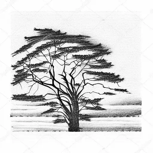Cypress tree tattoo design idea