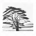 Cypress tree tattoo design idea