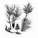 Cypress tree tattoo design idea