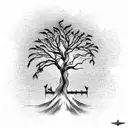 Cypress tree tattoo design idea