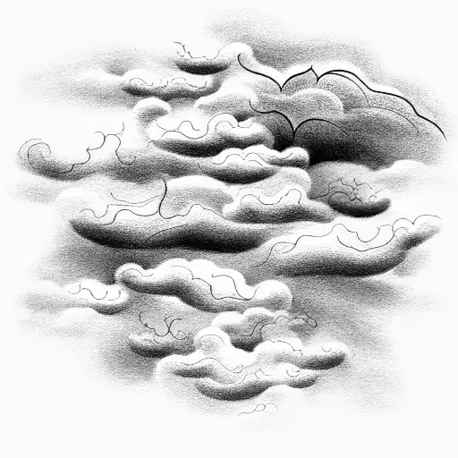 storm cloud with rain tattoo design idea