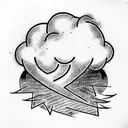 storm cloud with rain tattoo design idea