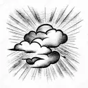 storm cloud with rain tattoo design idea