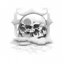 headstone tattoo design idea