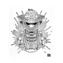 cyberpunk luffy tattoo design idea