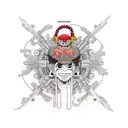 cyberpunk luffy tattoo design idea