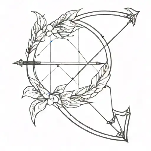 bow and arrow weapon tattoo design idea
