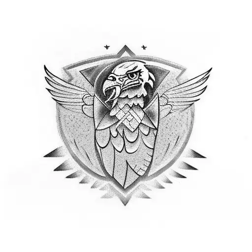 sigma greek letter mix with eagle tattoo design idea