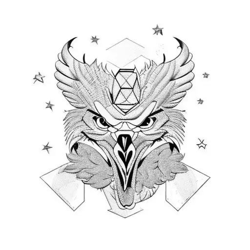 sigma letter mix with eagle tattoo design idea