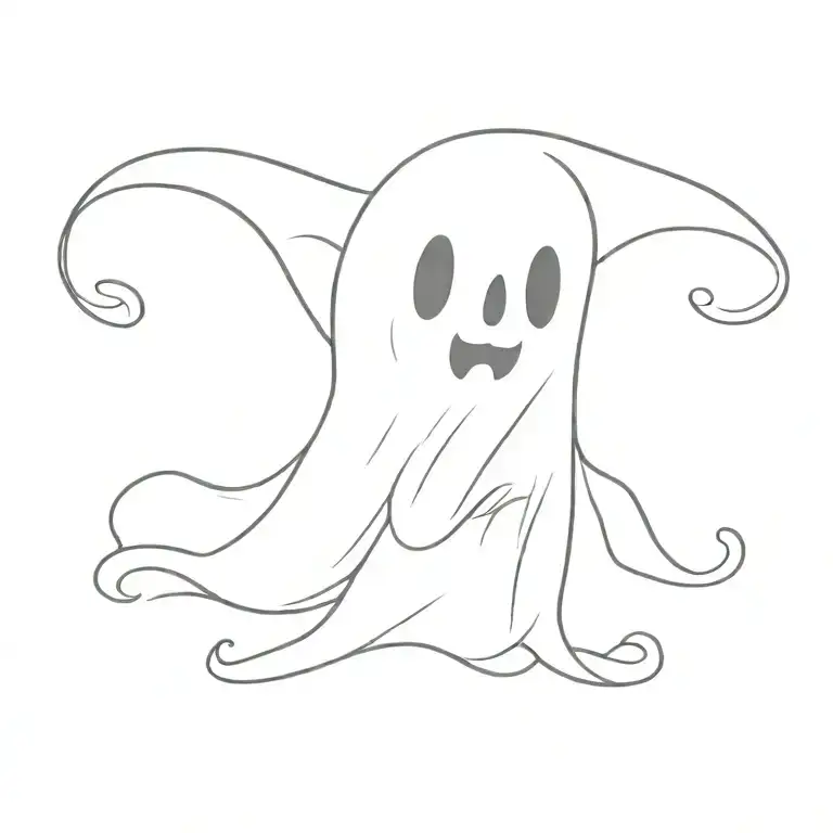cartoon ghost tattoo design idea