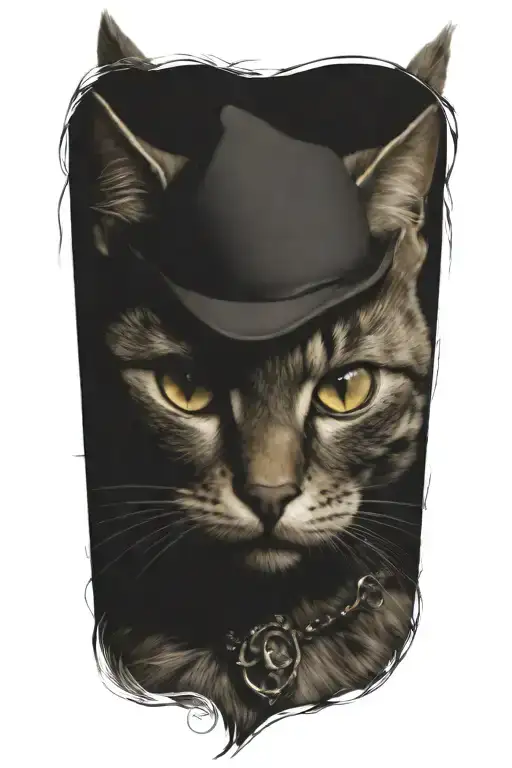 cat dressed up for halloween tattoo design idea