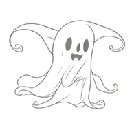 cartoon ghost tattoo design idea