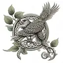 polish falcon Celtic tree of life tattoo design idea