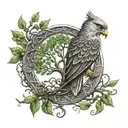 polish falcon Celtic tree of life tattoo design idea