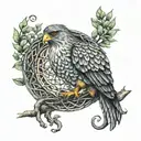 polish falcon Celtic tree of life tattoo design idea