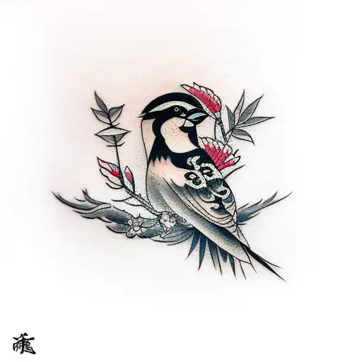 Sparrow tattoo design idea
