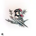 Sparrow tattoo design idea