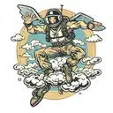 skydiving tattoo design idea