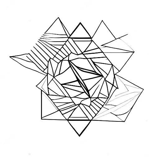 111 with geometric lines tattoo design idea