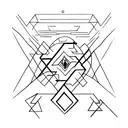 111 with geometric lines tattoo design idea