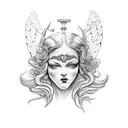 antique angels tattoo design idea