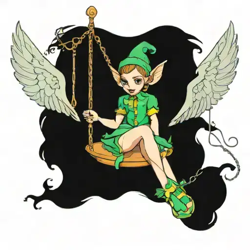 marionette elf angel tattoo design idea