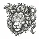 lion with a lamb underneath tattoo design idea