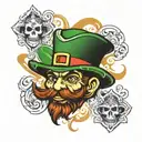 leprechaun Mexican flag tattoo design idea