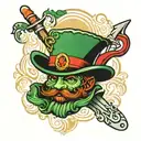 leprechaun Mexican flag tattoo design idea