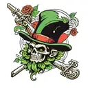 leprechaun Mexican flag tattoo design idea