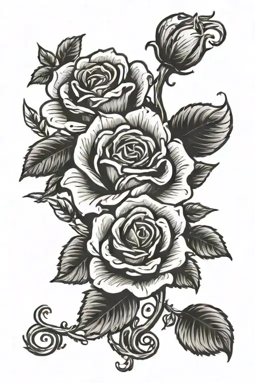 2006 in Roman numerals with roses tattoo design idea