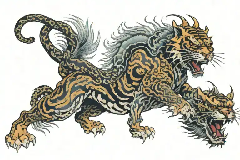 tiger and dragon tattoo design idea