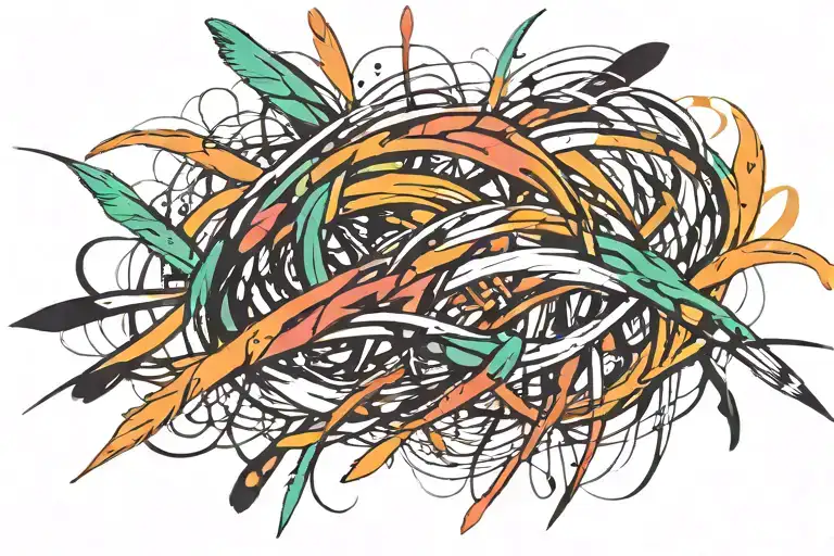 long paintbrush strokes  tattoo design idea