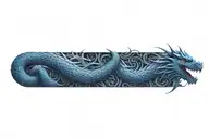 long serpentine dragon tattoo design idea