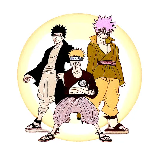 naruto, one piece, jujutsu kaisen, dragon ball z tattoo design idea