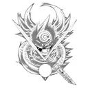 naruto, one piece, jujutsu kaisen, dragon ball z tattoo design idea