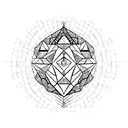 A tattoo of a casino chip with a geometric pattern inspired by physics equations tattoo design idea