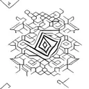 A tattoo of a casino chip with a geometric pattern inspired by physics equations tattoo design idea