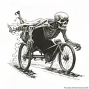 road running skeleton tattoo design idea