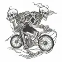 road running skeleton tattoo design idea