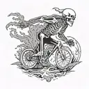 road running skeleton tattoo design idea