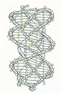 dna strand intertwined tattoo design idea